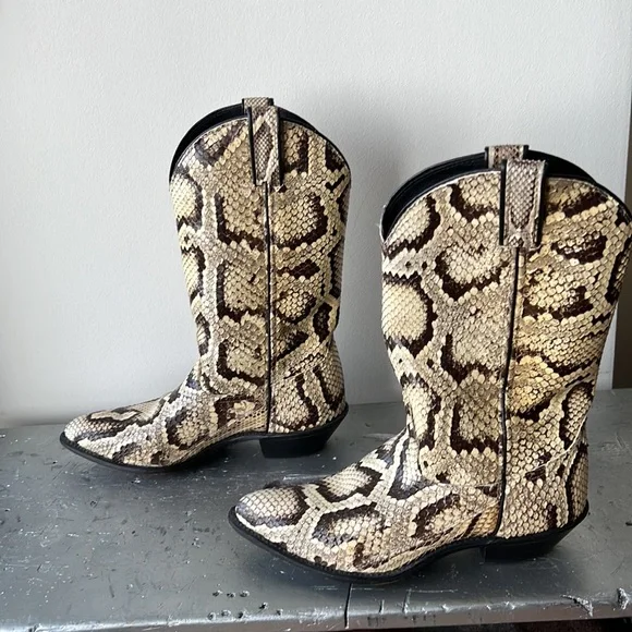 Vintage Cowboy Boots- Python Snakeskin - Picture 10 of 11